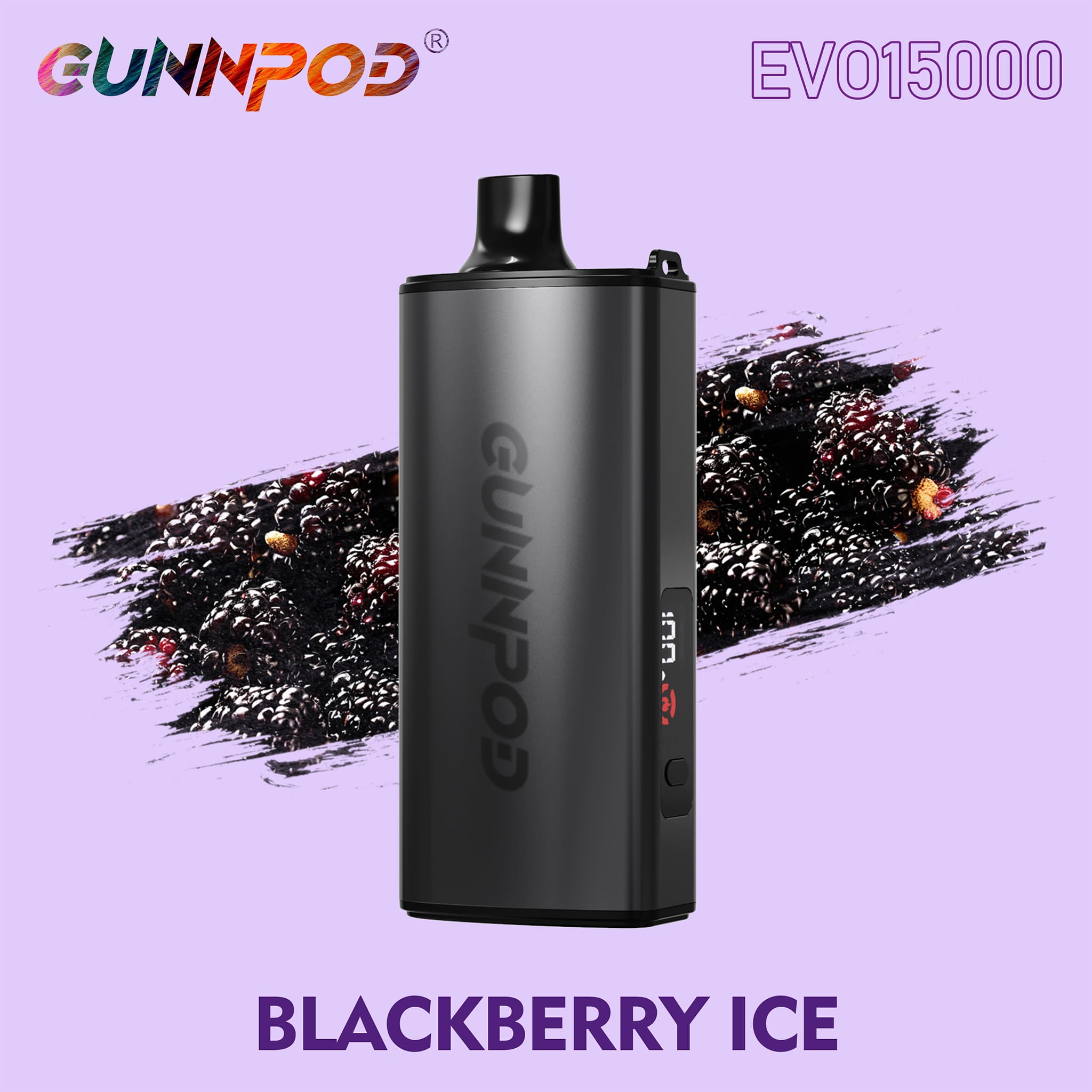 15K Puffs Gunnpod Evo Disposable Vape Blackberry Ice Flavor