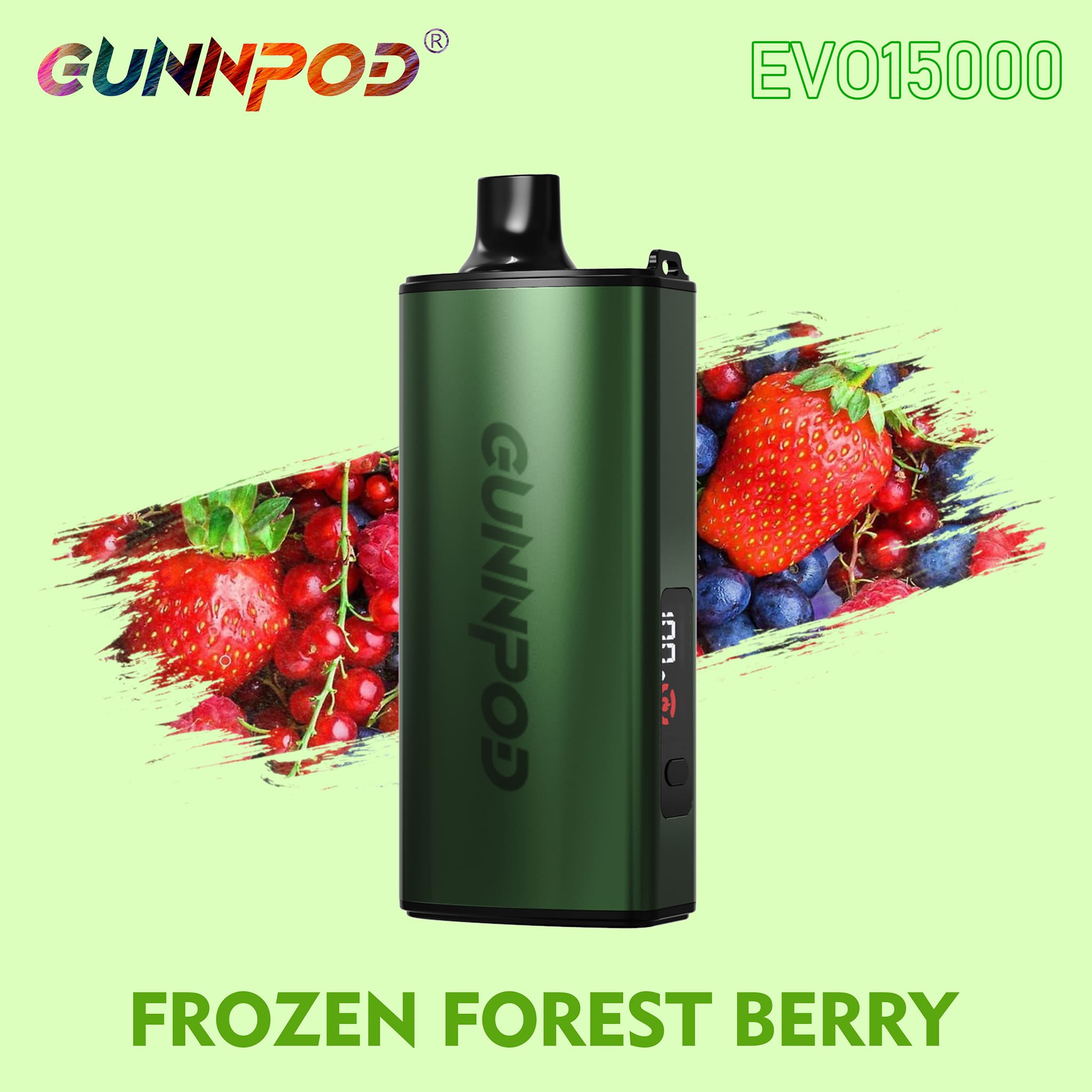 15K Puffs Gunnpod Evo Disposable Vape Frozen Forest Berry Flavor