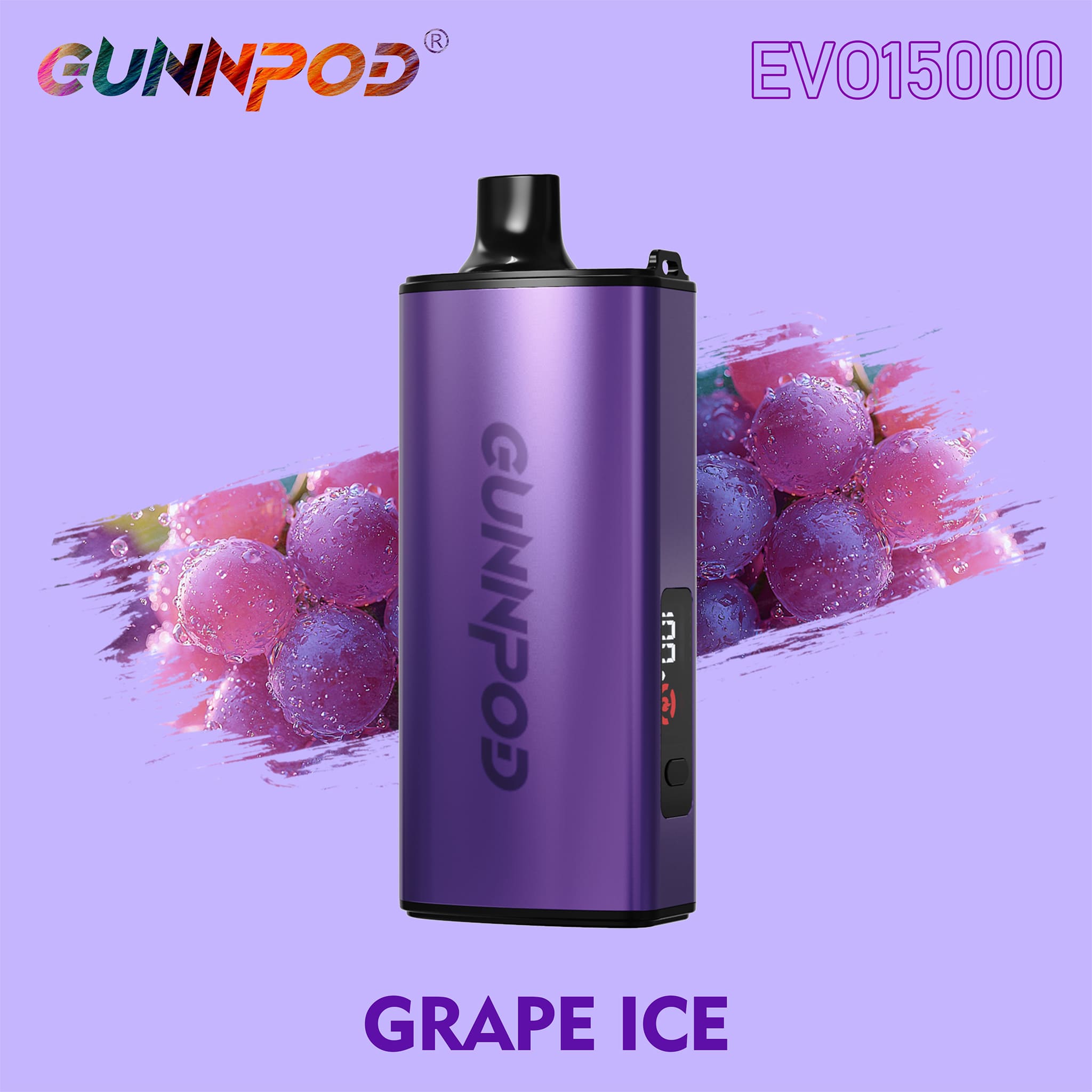 15K Puffs Gunnpod Evo Disposable Vape Grape Ice Flavor