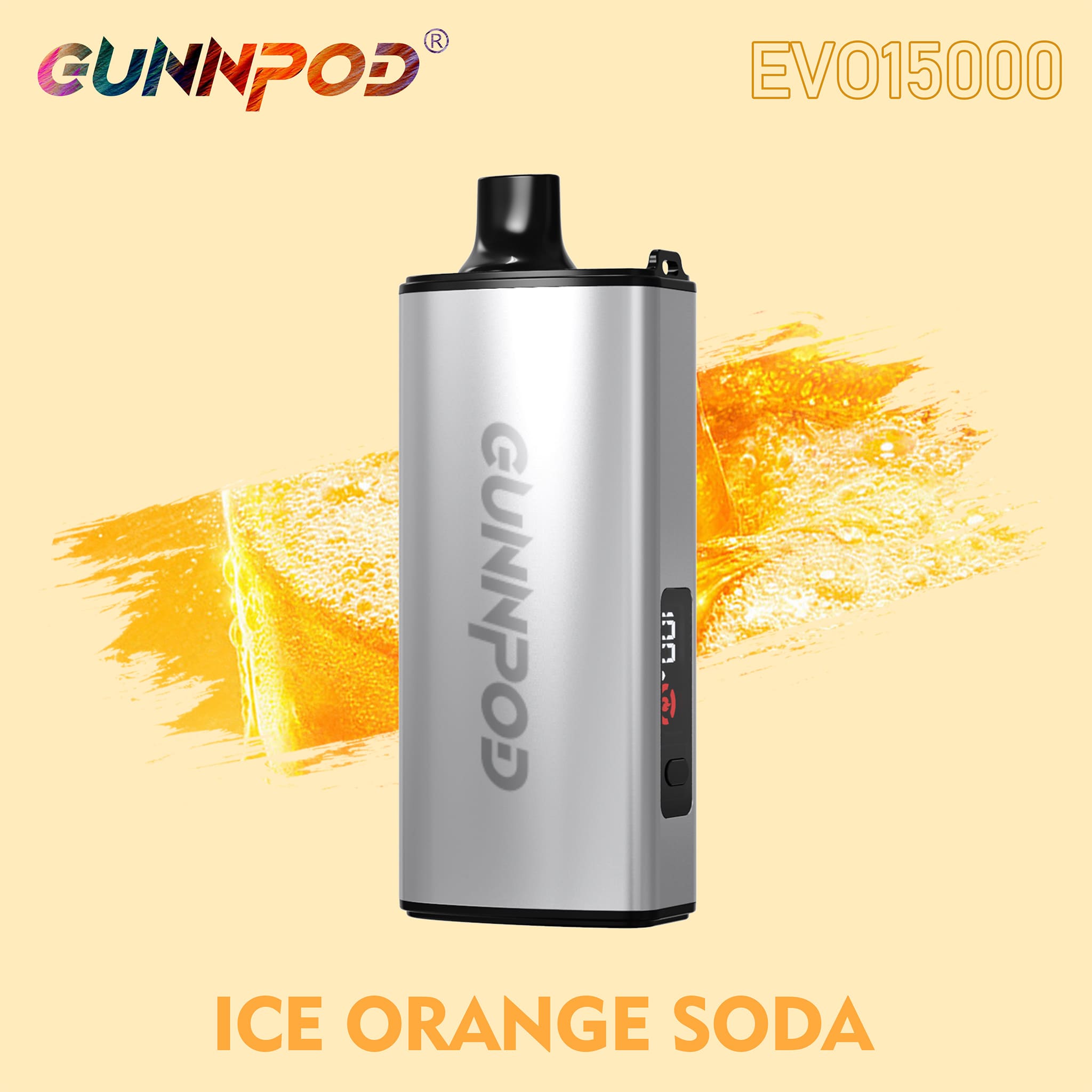 15K Puffs Gunnpod Evo Disposable Vape Ice Orange Soda Flavor
