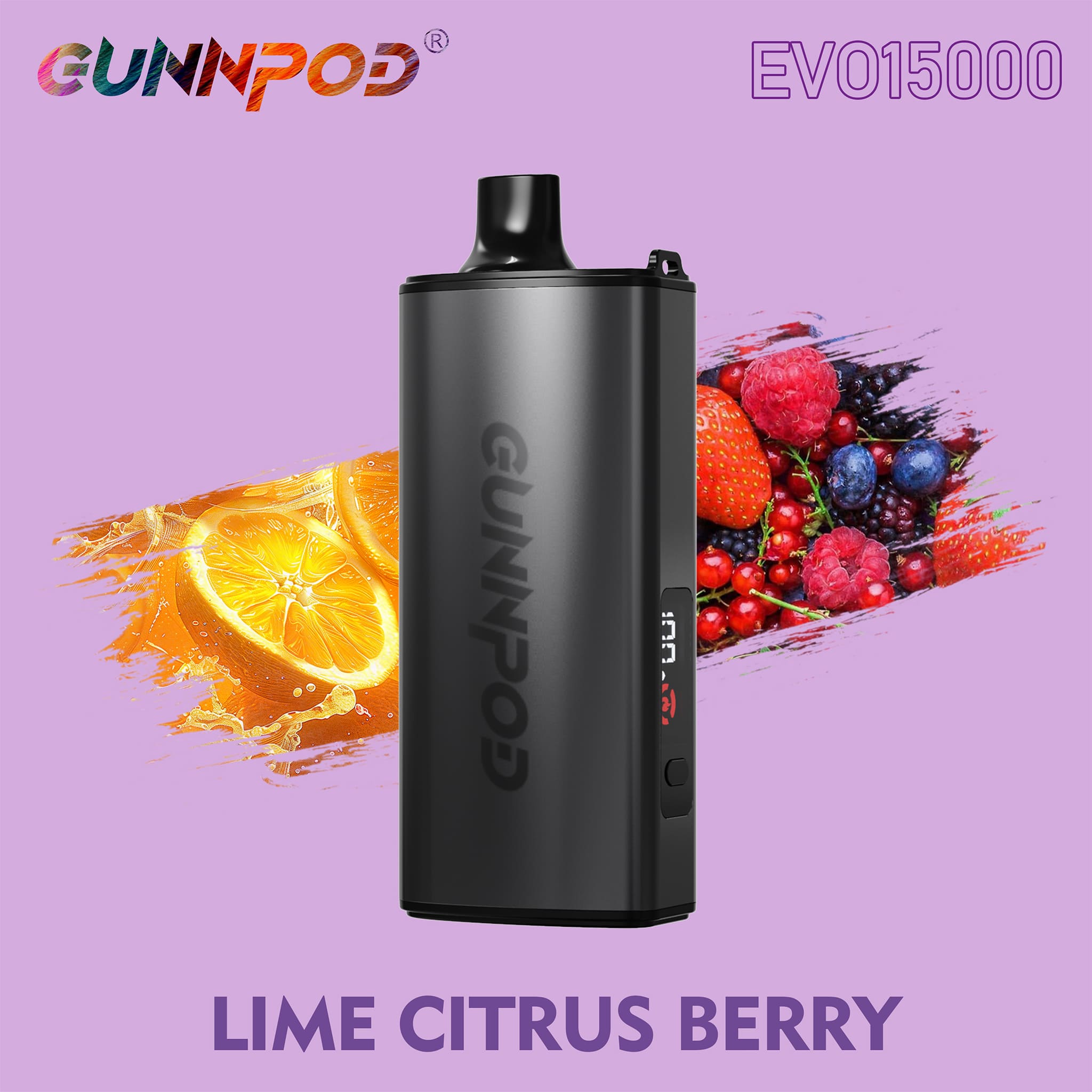 15K Puffs Gunnpod Evo Disposable Vape Lime Citrus Berry Flavor