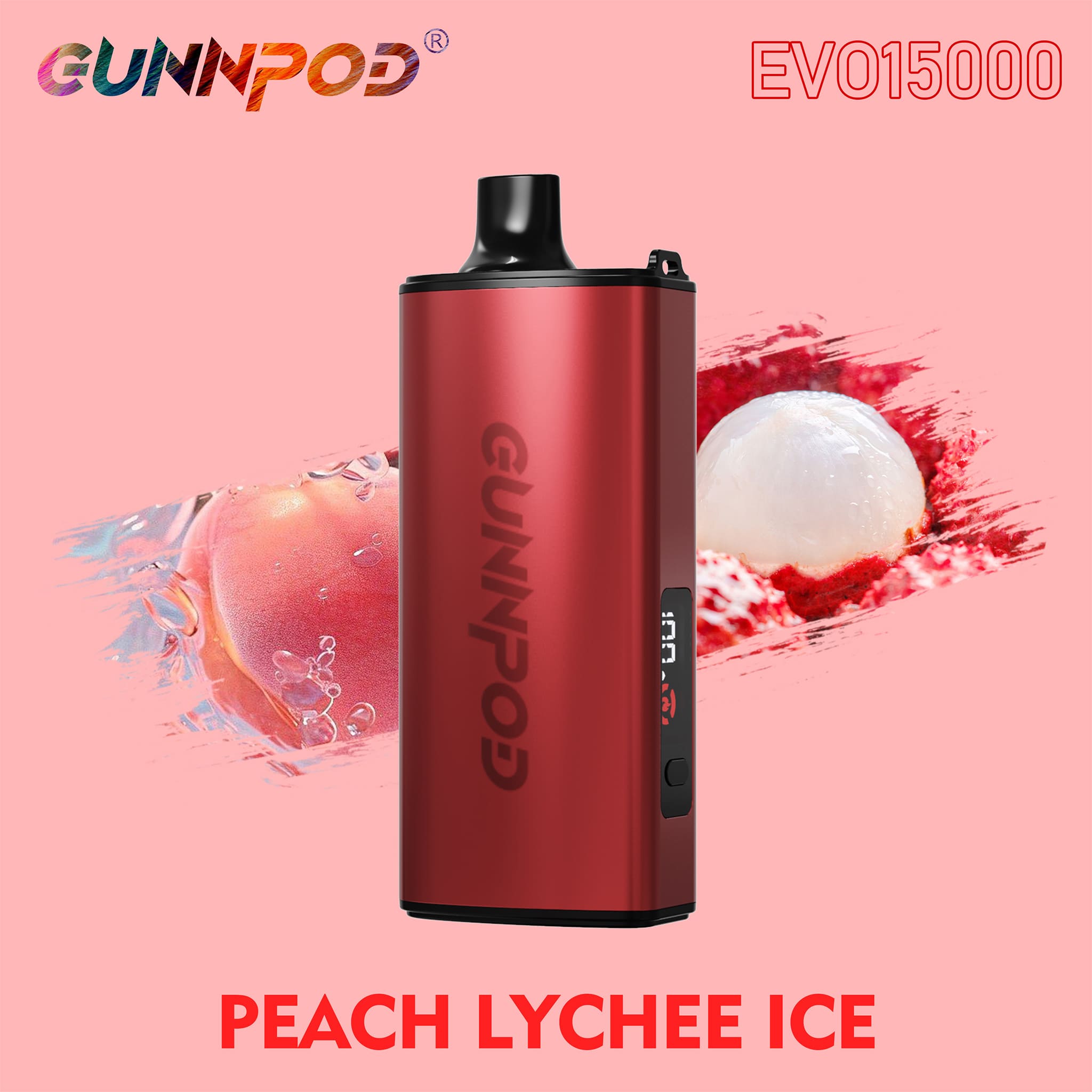 15K Puffs Gunnpod Evo Disposable Vape Peach Lychee Ice Flavor