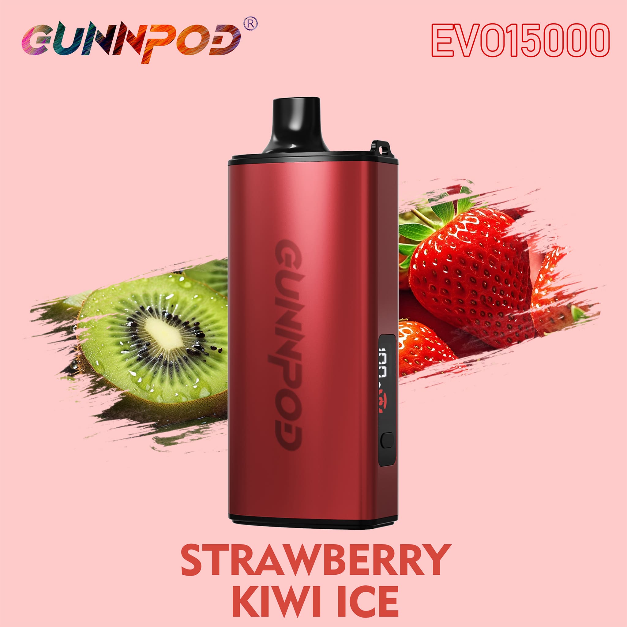 15K Puffs Gunnpod Evo Disposable Vape Strawberry Kiwi Ice Flavor