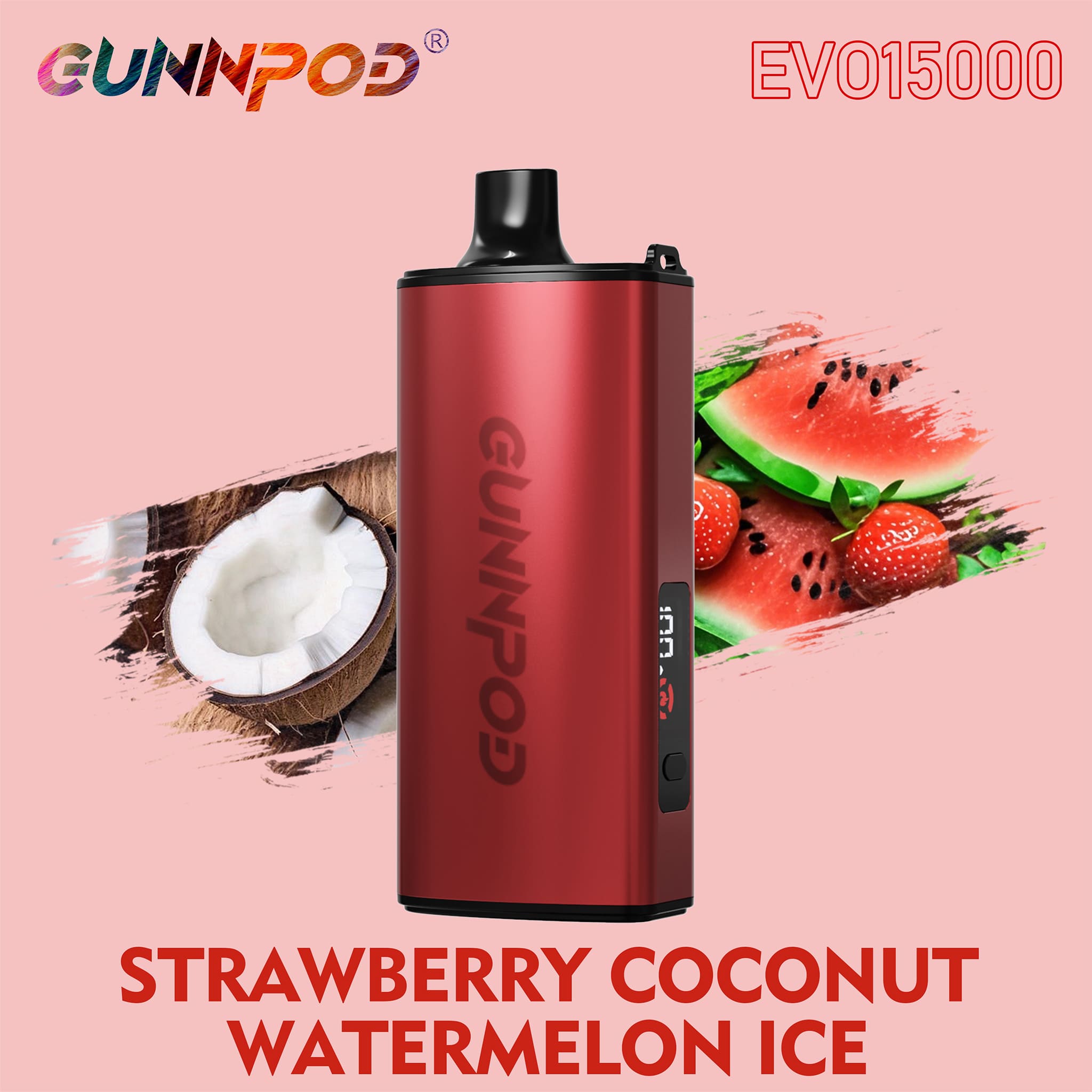 15K Puffs Gunnpod Evo Disposable Vape Strawberry Coconut Watermelon Ice Flavor