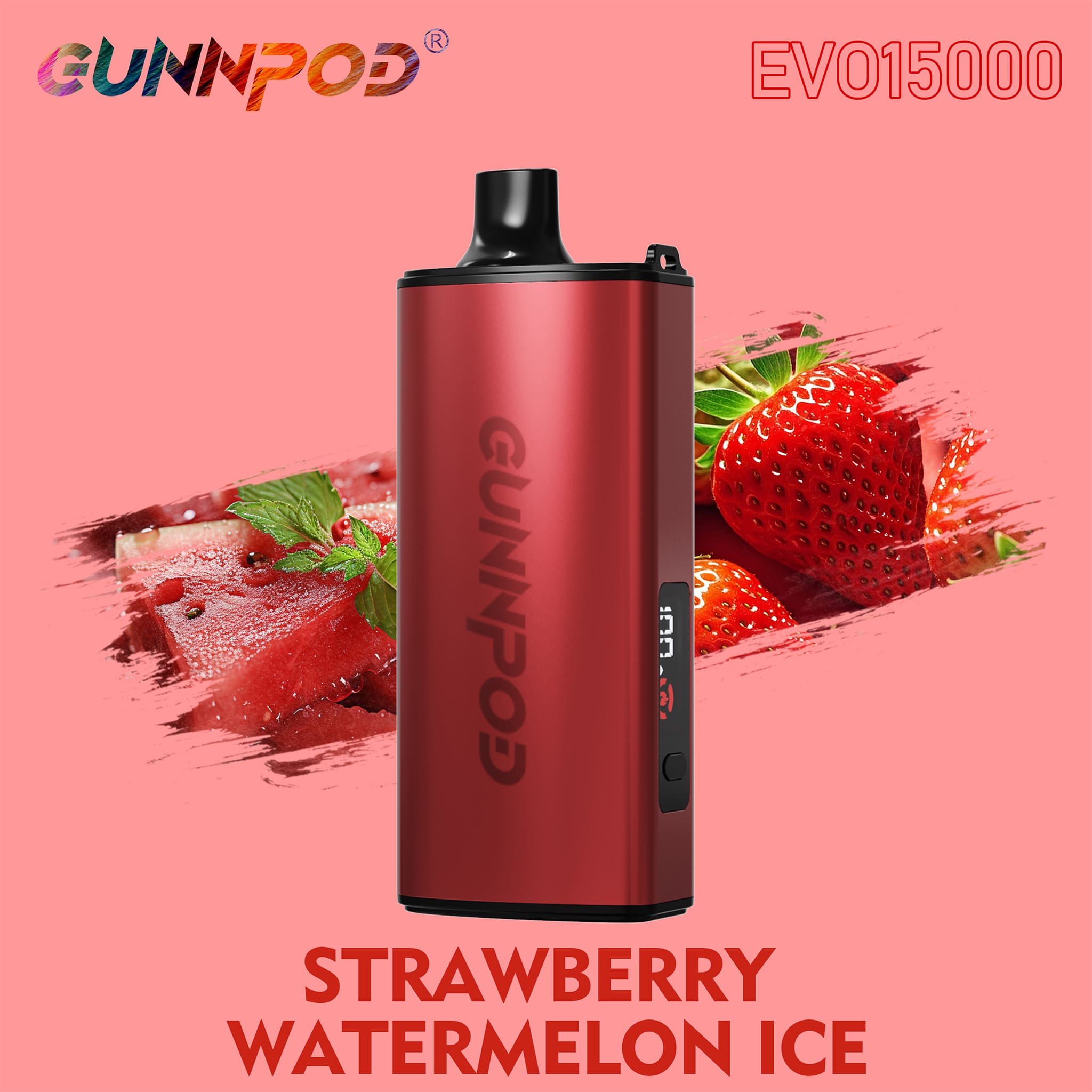 15K Puffs Gunnpod Evo Disposable Vape Strawberry Watermelon Ice Flavor