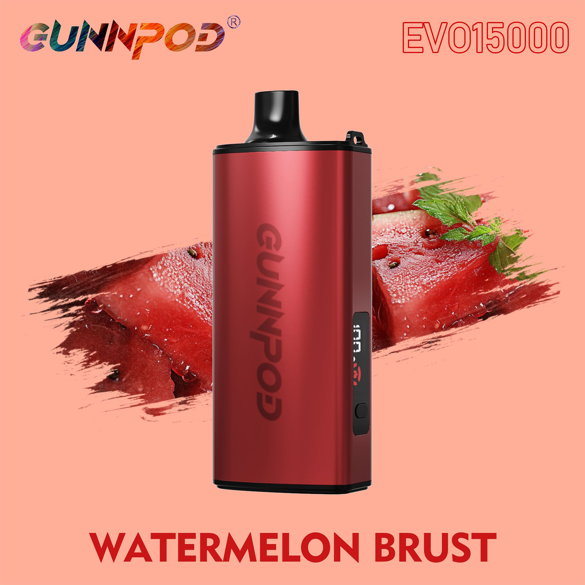 15K Puffs Gunnpod Evo Disposable Vape Watermelon Brust Flavor
