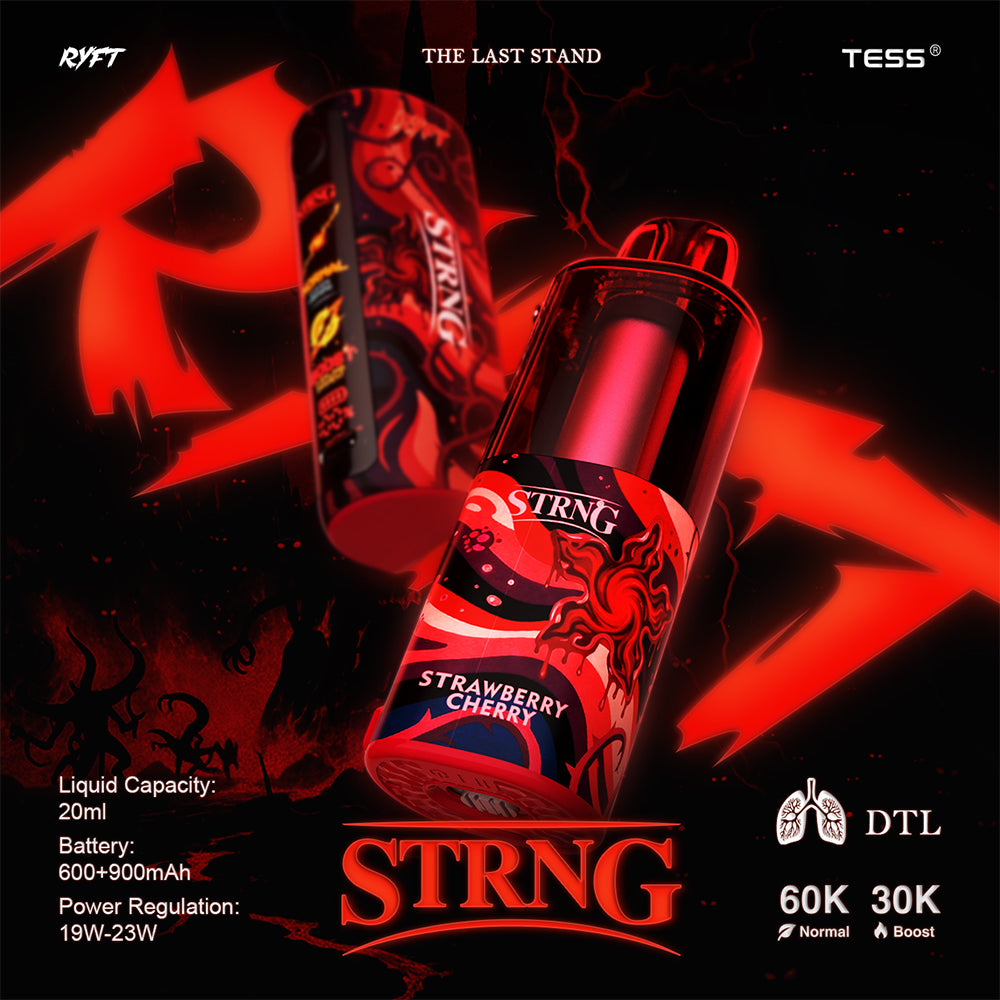Strawberry Cherry Flavor TESS STRNG DTL Pod And Detachable Battery Puff 60K