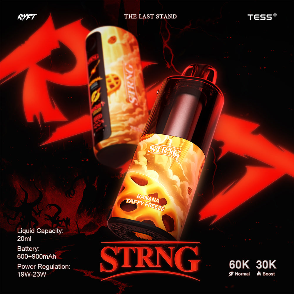 Banana Taffy Freeze Flavor TESS STRNG Prefilled Pod And Detachable Battery Puff 60K