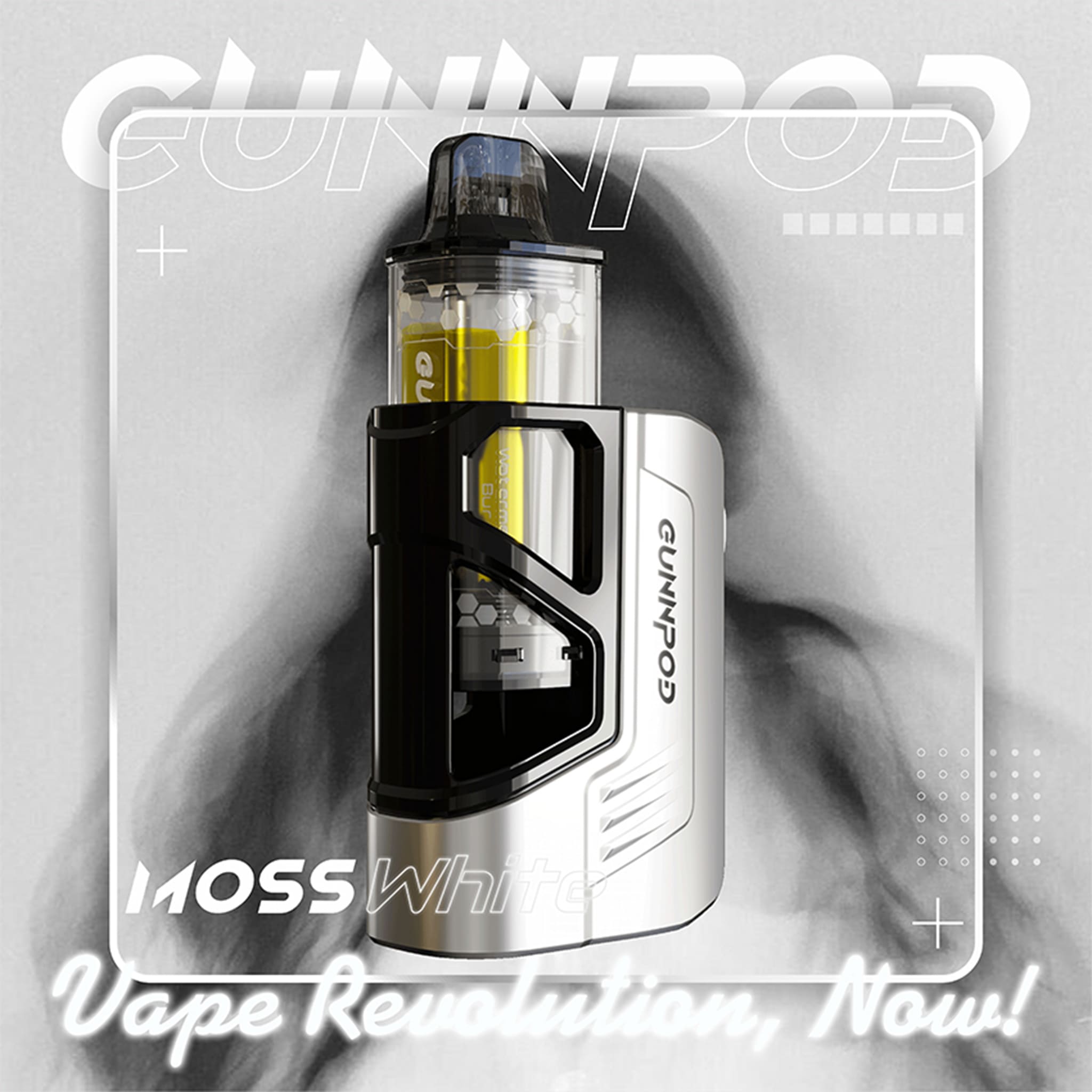 Gunnpod Moss Gen 1.0 Replaceable System Disposable Vape In White Flavor